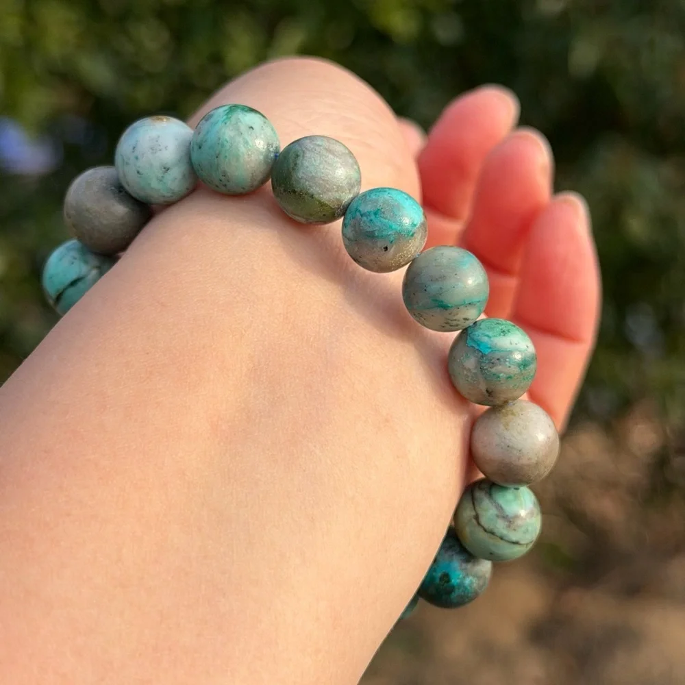 11mm stretchable chrysocolla‎ bracelet 1085